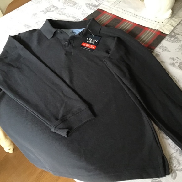 Chaps Long Sleeve Polo Navy Boys size 14-16 - Picture 2 of 2